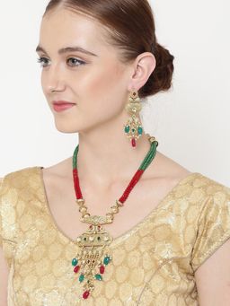 PANASH - Gold-Plated Kundan Studded Handcrafted Jewellery Set