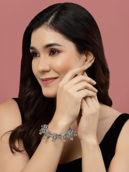 PANASH - Silver-Plated Oxidised Bangle