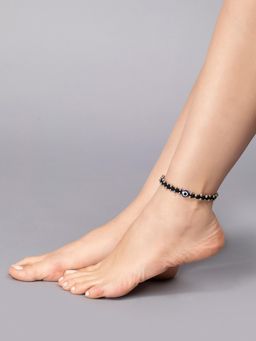 PANASH - Beaded Evil Eye Charm Anklet
