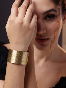 PANASH - Women Brass Gold-Plated Cuff