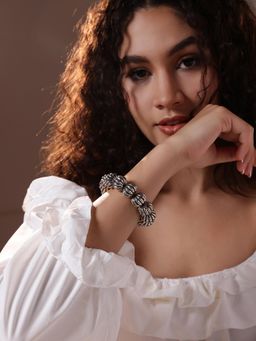 PANASH - Women Brass Silver-Plated Bracelet