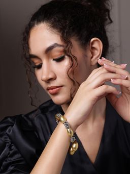 PANASH - Women Brass Gold-Plated Charm Bracelet