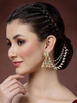 PANASH - Gold-Plated Pearls Handcrafted Ear Chains