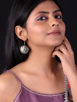 PANASH - Green Gold-Plated Contemporary Drop Earrings