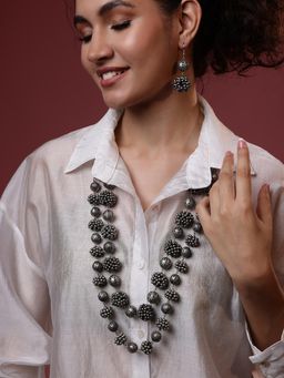 PANASH - Silver-Plated Beads Beaded Jewellery Set