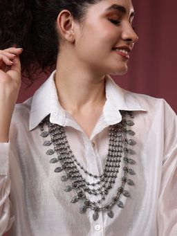 PANASH - Multi-Color Silver-Plated Oxidised Necklace