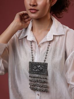 PANASH - Silver-Plated Oxidised Necklace