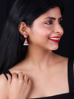 PANASH - Red Contemporary Drop Earrings