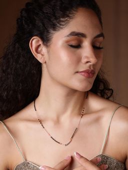 PANASH - Gold-Plated Artificial Stones and Beads Mangalsutra