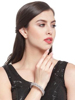 PANASH - Women Off White Stone Elasticated Bracelets