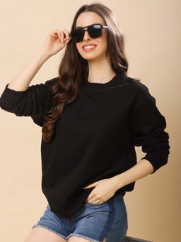 The Fit Theory - Black Polycotton Sweatshirt