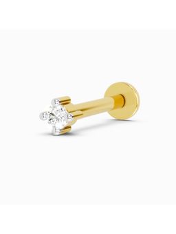 SPARQ - Lab Grown Diamond 0.01Ct 925 Sterling Silver Gold Plated Classic Solitaire Nose Pin