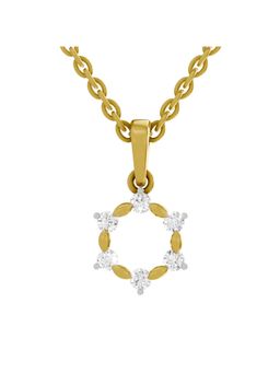 SPARQ - Lab Grown Diamond 0.24Ct 925 Sterling Silver Gold Plated Petal-Halo Hexagonal Pendant