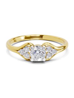 SPARQ - Lab Grown Diamond 0.41Ct 925 Sterling Silver Gold Plated Trio-Cluster Ring