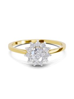 SPARQ - Lab Grown Diamond 0.46Ct 925 Sterling Silver Gold Plated Cluster Ring