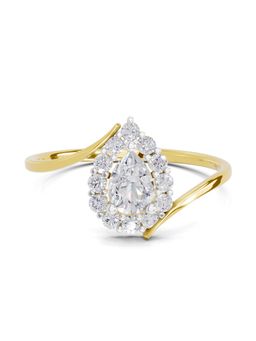 SPARQ - Lab Grown Diamond 0.48Ct 925 Sterling Silver Gold Plated Pear Cut By-Pass Halo