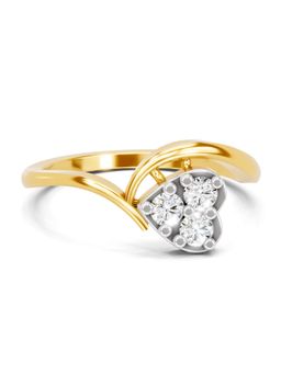 SPARQ - Lab Grown Diamond 0.24Ct 925 Sterling Silver Gold Plated Eternal Heart Cluster Ring