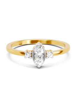 SPARQ - Lab Grown Diamond 0.2Ct 925 Sterling Silver Gold Plated Marquise-Illusion Trio Ring