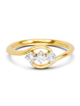 SPARQ - Lab Grown Diamond 0.21Ct 925 Sterling Silver Gold Plated Infinity Trio Bypass Ring In