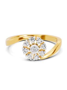 SPARQ - Lab Grown Diamond 0.17Ct 925 Sterling Silver Gold Plated Eternal Bloom Mandala Ring
