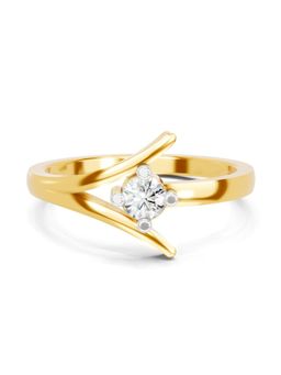 SPARQ - Lab Grown Diamond 0.16Ct 925 Sterling Silver Gold Plated Solitaire Bypass Ring