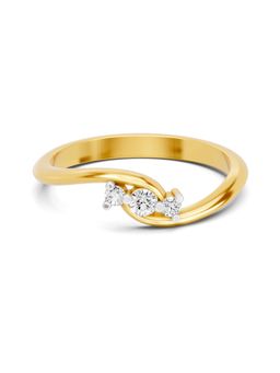 SPARQ - Lab Grown Diamond 0.12Ct 925 Sterling Silver Gold Plated Infinity Wave Trio Ring