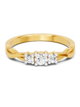 SPARQ - Lab Grown Diamond 0.2Ct 925 Sterling Silver Gold Plated Braided Infinity Trio Ring