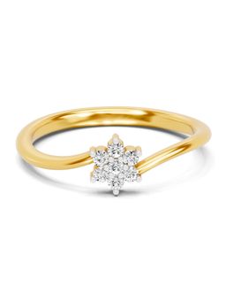 SPARQ - Lab Grown Diamond 0.09Ct 925 Sterling Silver Gold Plated Ethereal Blossom Bypass Ring (5)