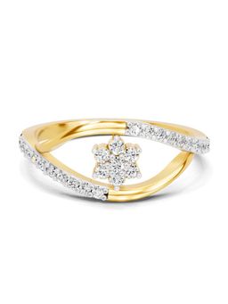 SPARQ - Lab Grown Diamond 0.25Ct 925 Sterling Silver Gold Plated Infinite Blossom Bypass Ring