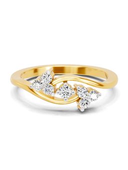 SPARQ - Lab Grown Diamond 0.2Ct 925 Sterling Silver Gold Plated Celestial Triple-Cluster Ring