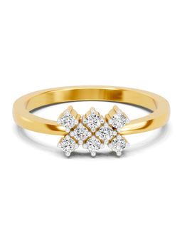 SPARQ - Lab Grown Diamond 0.17Ct 925 Sterling Silver Gold Plated Geometric Honeycomb Cluster Ring