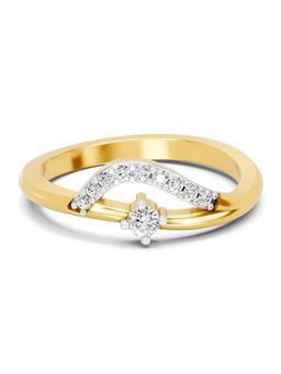 SPARQ - Lab Grown Diamond 0.16Ct 925 Sterling Silver Gold Plated Arc Solitaire Ring