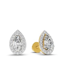 SPARQ - Lab Grown Diamond 0.49Ct 925 Sterling Silver Gold Plated Elysian Pear-Cut Halo Studs
