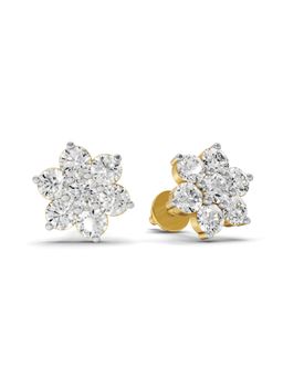 SPARQ - Lab Grown Diamond 0.73Ct 925 Sterling Silver Gold Plated Bloom Flower Cluster Studs