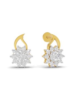 SPARQ - Lab Grown Diamond 1.18Ct 925 Sterling Silver Gold Plated The Floral Flame Studs