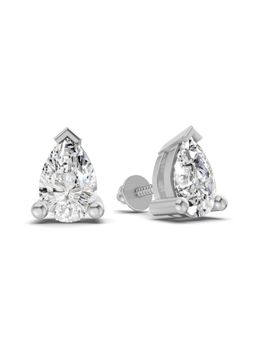 SPARQ - Lab Grown Diamond 1.3Ct 925 Sterling Silver Gold Plated Pear-Cut Solitaire Stud Studs