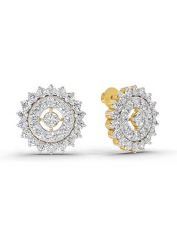 SPARQ - Lab Grown Diamond 2.04Ct 925 Sterling Silver Gold Plated Floral-Inspired Stud Earrings