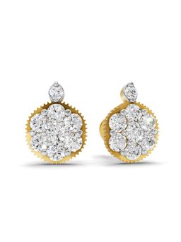 SPARQ - Lab Grown Diamond 0.69Ct 925 Sterling Silver Gold Plated Sunburst Medallion Studs