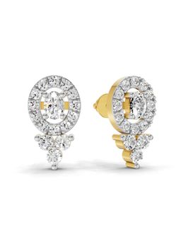 SPARQ - Lab Grown Diamond 0.91Ct 925 Sterling Silver Gold Plated Oval Halo Medallion Earrings