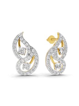SPARQ - Lab Grown Diamond 1.25Ct 925 Sterling Silver Gold Plated Abstract Swirl Earrings