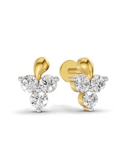 SPARQ - Lab Grown Diamond 0.42Ct 925 Sterling Silver Gold Plated Fleur-De-Lis Stud Earrings