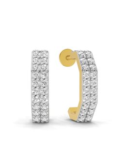 SPARQ - Lab Grown Diamond 0.48Ct 925 Sterling Silver Gold Plated Hexa-Lux C-Hoop Earrings
