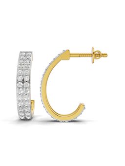 SPARQ - Lab Grown Diamond 0.72Ct 925 Sterling Silver Gold Plated Pave Dual-Row C-Hoop Earrings