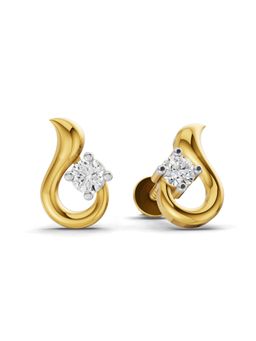 SPARQ - Lab Grown Diamond 0.16Ct 925 Sterling Silver Gold Plated Graceful Wave Stud Earrings