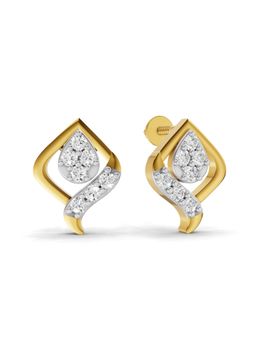 SPARQ - Lab Grown Diamond 0.14Ct 925 Sterling Silver Gold Plated Geometric Stud Earrings