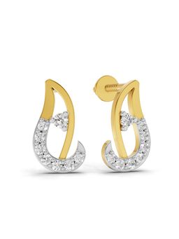 SPARQ - Lab Grown Diamond 0.21Ct 925 Sterling Silver Gold Plated Artistic Flame Stud Earrings