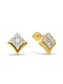 SPARQ - Lab Grown Diamond 0.2Ct 925 Sterling Silver Gold Plated Chevron Stud Earrings