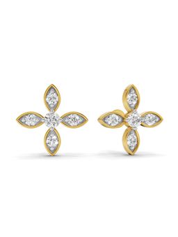 SPARQ - Lab Grown Diamond 0.61Ct 925 Sterling Silver Gold Plated Celestial Marquise-Leaf Studs