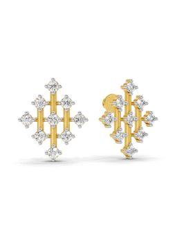 SPARQ - Lab Grown Diamond 0.63Ct 925 Sterling Silver Gold Plated Apex Lattice Grid Studs