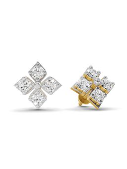SPARQ - Lab Grown Diamond 1.17Ct 925 Sterling Silver Gold Plated Four-Stone Cluster Studs